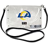 Littlearth womens NFL Clear Envelope Purse With Black Fashion Strap