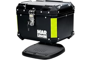 45L Motorcycle Top Case, Universal Motorbike Tail Box, Scooter Tour Trunk Storage Carrier Case for Helmet Luggage with Quick 