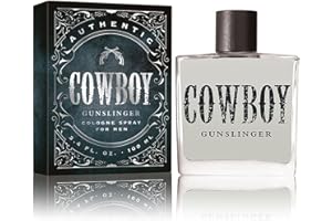 TRU FRAGRANCE BEAUTY Cowboy Gunslinger Men’s Cologne by Tru Western, 3.4oz, Warm, Fresh Bergamot, Huckleberry & Sage Scent, Bold Masculine Fragrance with Leather & Tobacco, Long Lasting