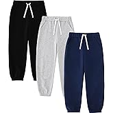 JARMAKO Boys Fleece Sweatpants, 3-Pack Jogger Pants for 4-8 Years