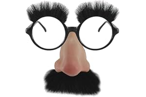 ELOPE Groucho Marx Funny Glasses - Novelty Glasses with Faux Fur Moustache & Eyebrows
