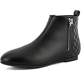 MaxMuxun Women's Ankle Boots Flat Low Heel Zipper/Chelsea Booties Winter Fall Fashion Boots