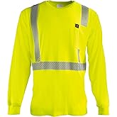 Ironwear 1209FR Flame Retardant Hi-Visibility Long Sleeve T-Shirt | Segmented Reflective Tape | 6 Cal/cm2 | ANSI Class 2