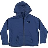 Victoria's Secret Pink Hoodie Reversible Sherpa Full Zip Sweatshirt (XL, Blue)