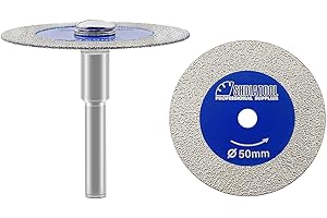 SHDIATOOL Diamond Glass Cutting Disc, 2pcs 50mm(2-inch) Mini Diamond Saw Blades with 1pc 6mm Shank for Tile Ceramic Porcelain