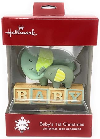 baby's first christmas elephant ornament