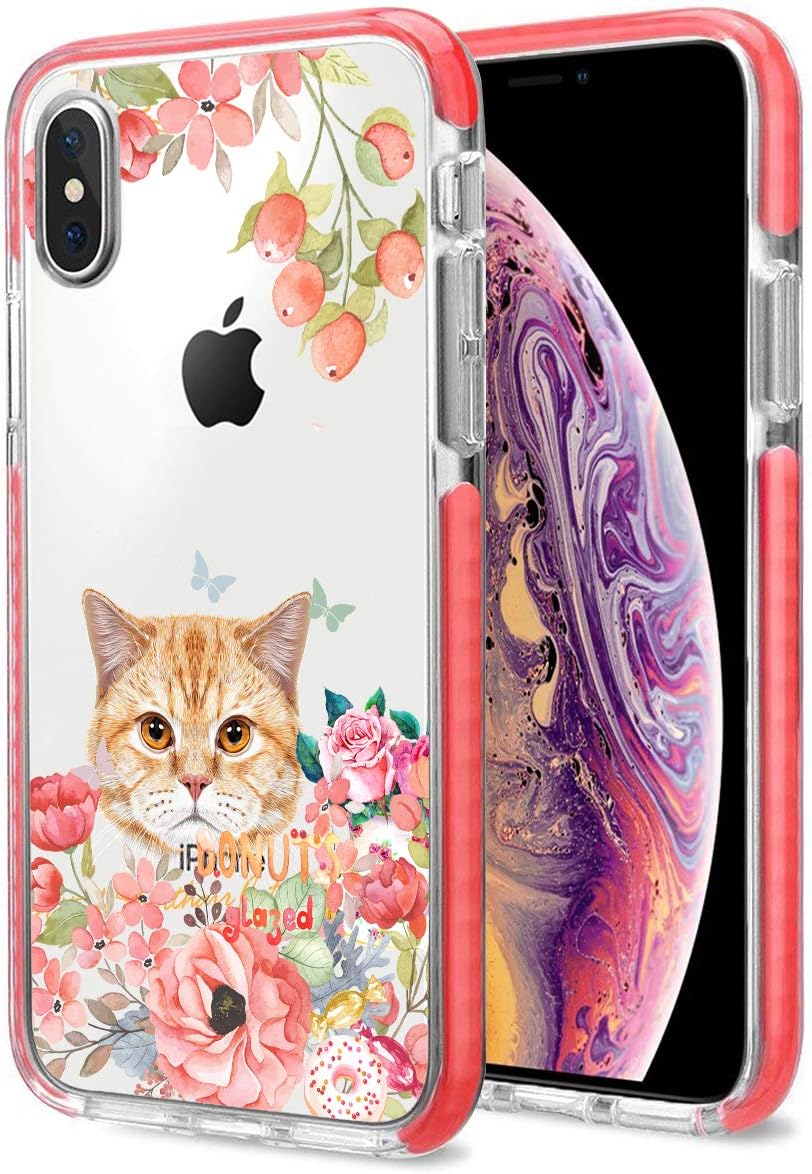 Cute iPhone X/Xs Case,Thinest Cool Pink iPhone X/Xs Case Clear Shockproof Bumper