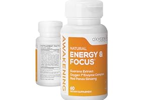 OXYGEN NUTRITION Awakening Natural Energy & Focus Nootropic Supplement with Panax Ginseng, Guarana Extract & Chromium Picolinate | Brain Supplement for Focus, Energy, Mood & Clarity | Gluten Free Veggie, USA - 60 Caps