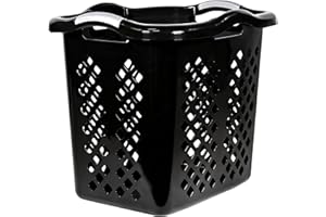 CNEIESD Laundry Hamper Basket With Diamond Pattern, 2 Bushel Capacity, Large Laundry Baskets Black In Laundry Room, Bedroom Decor, Bathroom, 21.6 X 17 X 18.9 Inches (1, Black)
