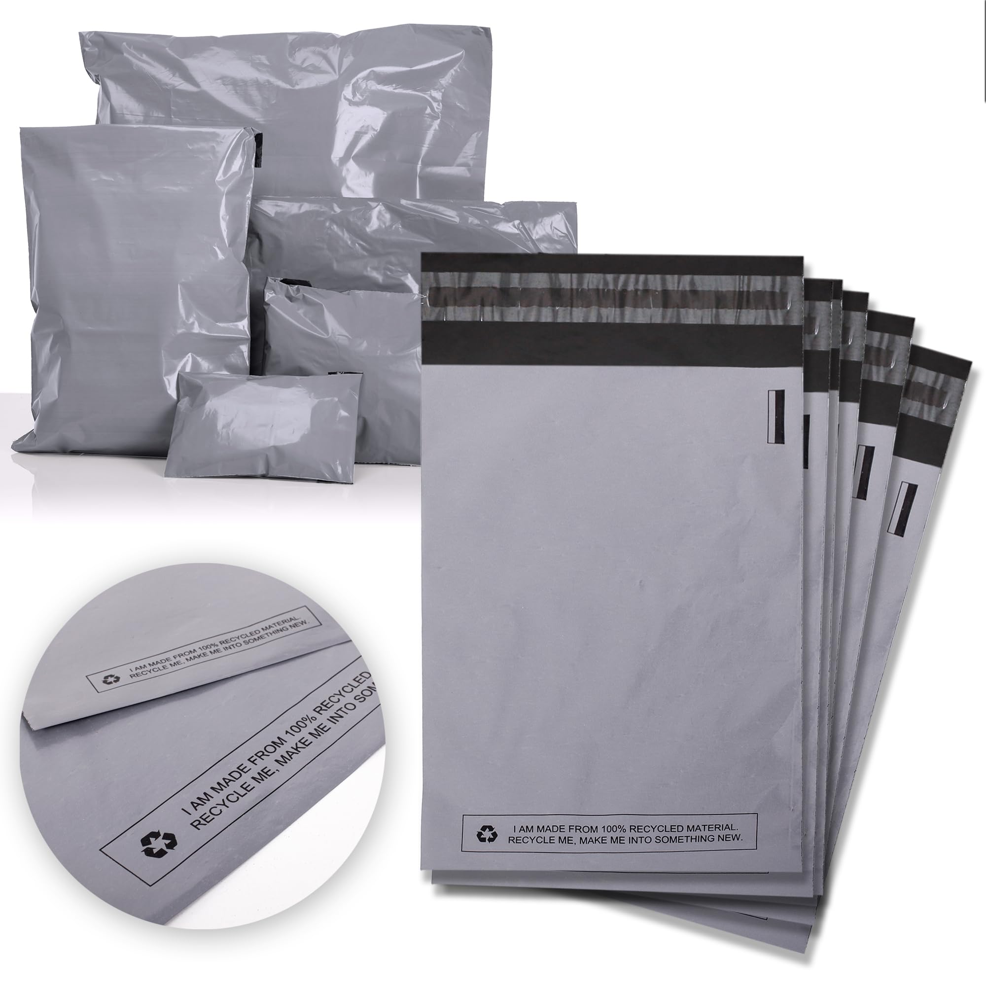 Sabco - 5 Extra Large Grey Mailing Bags Postal Sacks 20" X 26" Plastic Self Seal Mailing Polythene Parcel Bags 500mm x 650mm