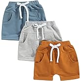 Baby Boys' Toddler 3-Pack Pull-on Jogger Shorts Classic Fit Elastic Waist Shorts Kids Multipacks Pants