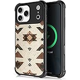 FKBRCL4U for iPhone 17 Pro Max Case,for MagSafe Graphic Design for Girl Boy Soft Silicone Hard Acrylic Shock Protection Designed for iPhone 17 Pro Max Western Boho Geometric Symmetry Pattern