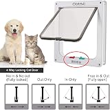 CEESC Large Cat Flap 4 Way Locking White Weatherproof Door Doorway 11x9.8 in view 4