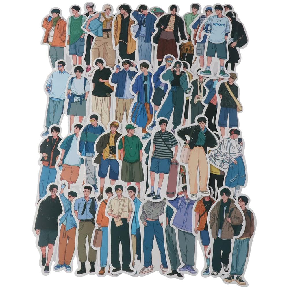 YYlingx 150PCS Fashion Boy Stickers Decorative Stickers People Stickers for DIY