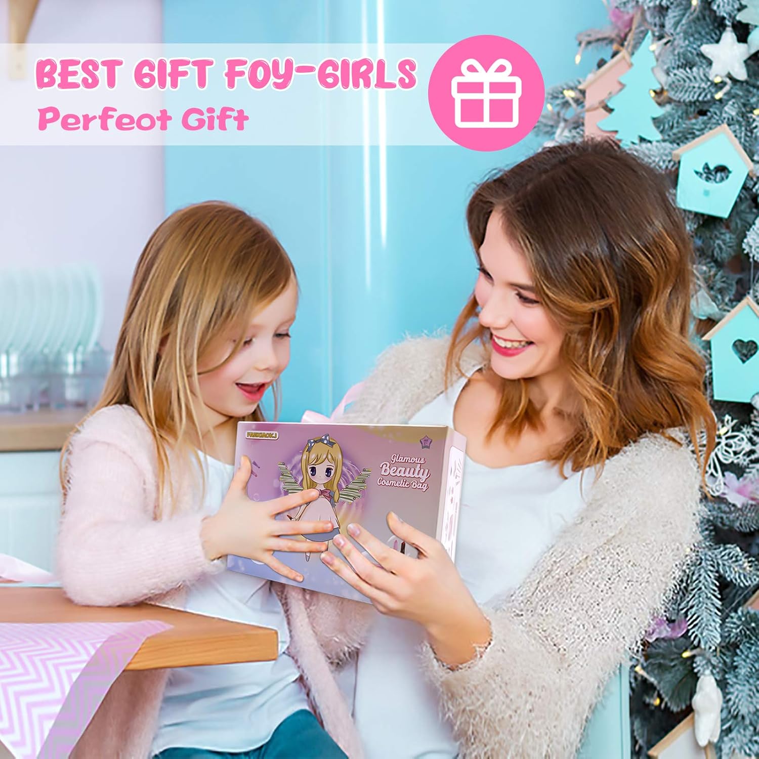 ADOGKUU 23Pcs Kids Makeup Kit for Girl, Washable Girls Makeup Set with Fashion Cosmetic Bag, Real Makeup Dress Up Beauty Set Girls Toy for Kids 6 7 8 9 10 11 12 Years Old, Play Makeup for Little Girls: Toys & Games