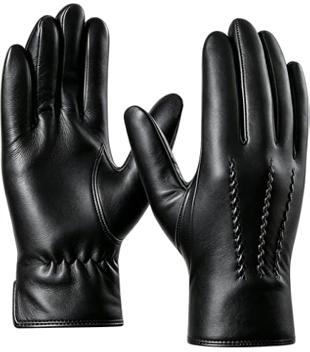 Dents Mens Clifton Unlined Peccary Leather Gloves - Black - Small