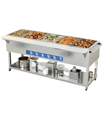 Amazon.com: TECHTONGDA 47'' 6-Pot Bain-Marie Food Warmer Bath