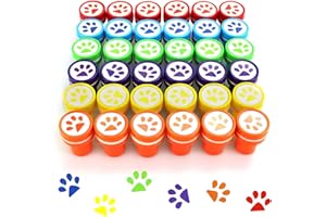 AHKUNMT Dog Paw Stamp,36pc Paw Print Stampers Self Inking Stamps Teacher Paw Party Favors and Paw Birthday Decorations Assorted Stamp Set for Classroom Party Educational Learning Activities Patrol