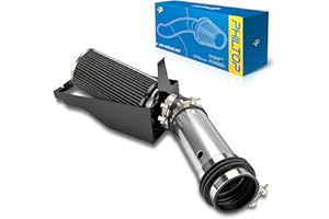 PHILTOP 4" Cold Air Intake Kit System + Heat Shield Compatible with Ford F250/F350 Super Duty 1999-2003 V8 7.3L, Excursion 2000-2003 V8 7.3L, High Performance, Black