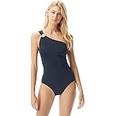 Michael Kors Womens One Shoulder One Piece Swimsuit
