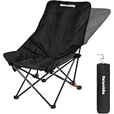 Naturehike Seastar Padded Camping Chair, Oversized 2-Position Adjustable Folding Chair, Portable Camp Chair with Side Pocket &amp; Carry Bag