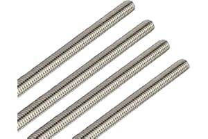 Aiwaiufu 4 Packs 12Inch Stainless Steel Threaded Rods, 3/8"-16 Fully All Threaded Rods