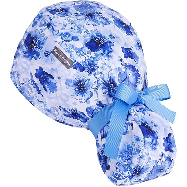 Amazon.com: Floraltop 6 Pcs Satin Lined Scrub Caps Women  display picture 2