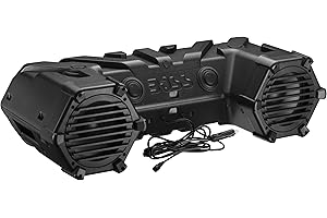 BOSS Audio Systems ATVB95LED ATV UTV Sound System - 8 Inch Full Range Stereo Speakers, 1.5 Inch Tweeters, IPX5 Weatherproof, Built-in Amplifier, Bluetooth Remote, Light Bar, Storage Compartment