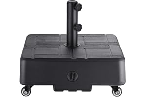 HOMSHADE Patio Umbrella Stand Base with Wheels - 97lbs Heavy Duty Rolling Weights Outdoor Market Umbrella Base, Refillable High-Density HDPE Material Umbrella Weights for Outside Patio