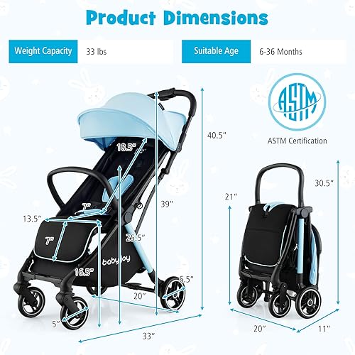Baby Joy Compact Stroller For Infant Baby Joy Foldable Stroller