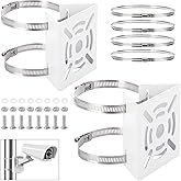 JuxYes 2pcs Universal Wall Mounting Bracket with 8 Loops, Stainless Steel Vertical Pole Mount Adapter for CCTV Security Camer