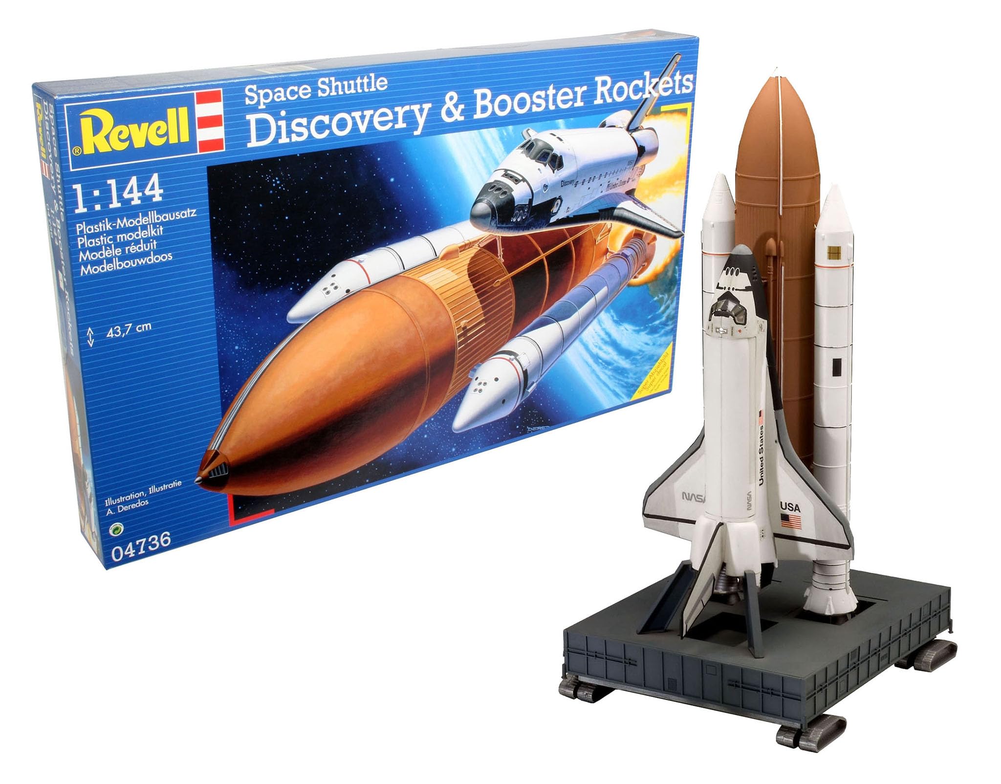 Revell 04736 Space Shuttle Discovery & Booster Rockets 1:144 Scale Unbuilt/Unpainted Plastic Model Kit