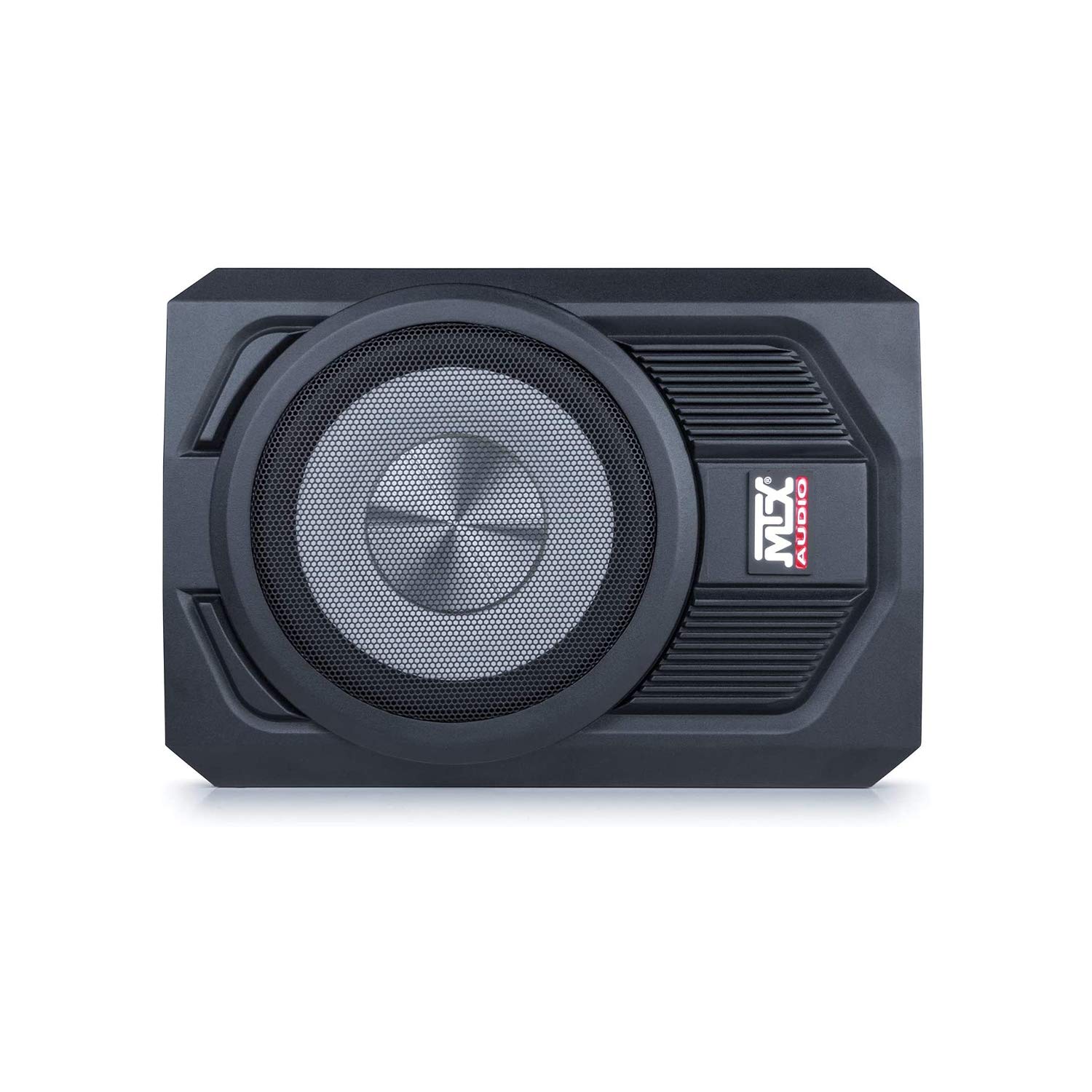 MTX TN8MS Terminator 8 Inch Micro Compact Amplified Subwoofer Enclosure for Small Vehicles with Class A/B Amplifier, Variable Bass Boost, External Bass Control, and Smart Engage Auto Turn On Circuitry