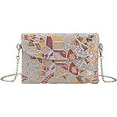 Embroidered Sequin Shoulder Handbag Women Summer Floral Chain Crossbody Tote Evening Clutch Purse Envelope Boho