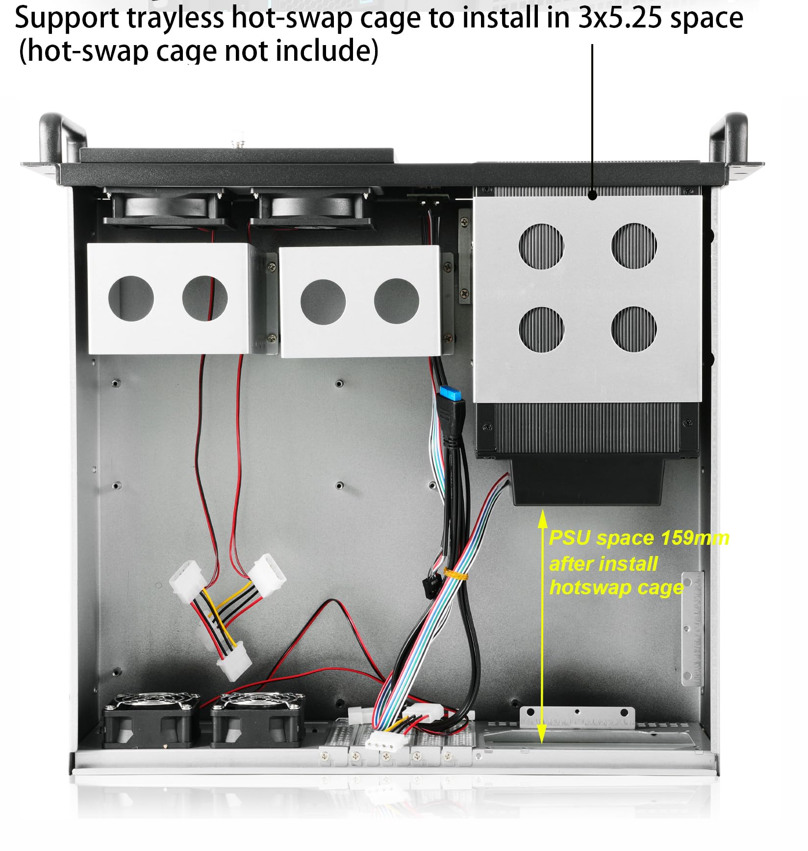 RackChoice 3u Rackmount Server Chassis MATX/Mini-ITX 3x5.25 Support PS2 PSU w/Side 80mm or Bottom 120mm Fan or SFX PSU (Need to use The braccket in Screw Box), dust Filter Front Easy maintenace
