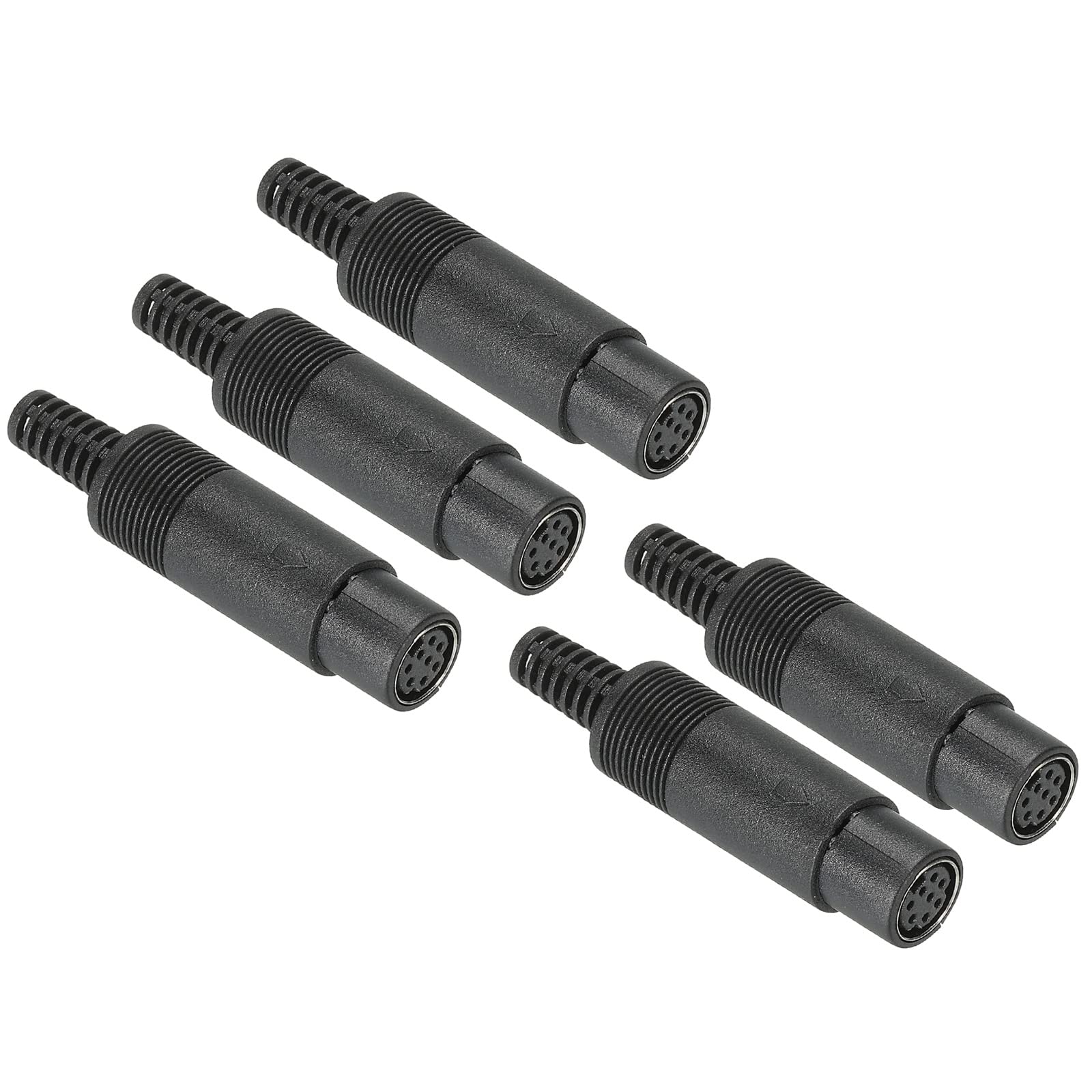 PATIKIL S-Video DIN Mini Female Socket 8 Pin Signal Transmission for TV, DVD Player Pack of 5