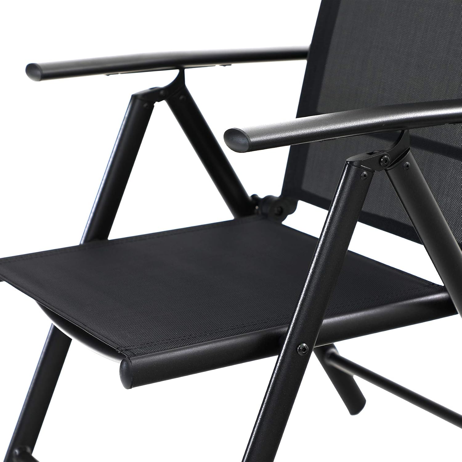 PHI VILLA Garden Chairs Sets of 2 Foldable with Aluminum frame, Adjustable with 7 Seating Positions - Image 4
