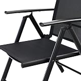 PHI VILLA 4 Seater Garden Table and Chairs Set Black 94x94cm view 4