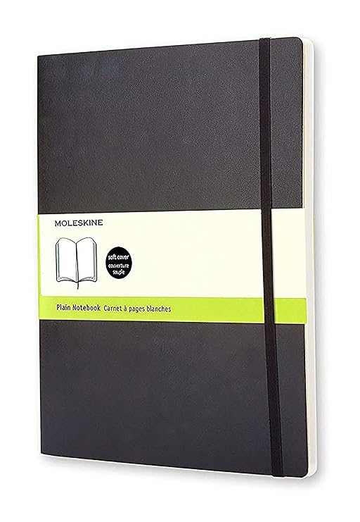 Moleskine Classic Plain Paper Notebook Soft Cover and Elastic Closure