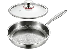 2026 New Titancore Titanium Hammered Pan Pro with Lid - Multifunctional Ultra-Durable Scratch-Resistant Plateful Non-Stick Ti