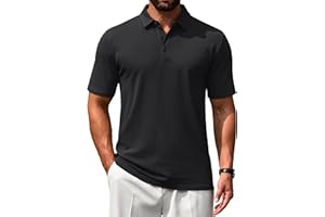 Cotrasen Men's Polo Shirts Short Sleeve Soft Cotton Pique T-Shirts 3 Buttons Classic Fit Casual Performance Golf Shirts