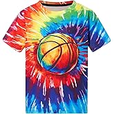 SunFocus Kids Tie Dye Shirt Size 4-14 T-Shirt for Boys Girls Short Sleeve Tees
