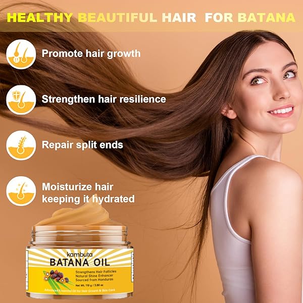 BATANA OIL ORGANIC FOR HAIR GROWTH: NATURAL BATANA OILS FROM HONDURAS HAIR TREATMENT FOR HAIR LOSS – HAIR REGROWTH MOISTURIZER MASKS GROWTH AND THICKNESS COLD PRESSED BATANA OILS FOR WOMEN MEN (1PCS)