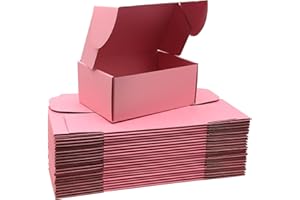 Lmuze Small Pink Shipping Boxes for Small Business Pack of 25-9x6x4 inches Cardboard Corrugated Mailer Boxes for Shipping Packaging Craft Gifts Giving Products