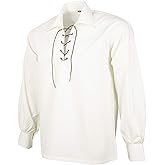 DSS Kilt- Scottish Jacobite/JACOBEAN/Ghillie Shirt (5XL, Off White)
