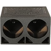 Q Power QBOMB10TB Dual 10-Inch Triangle Ported Subwoofer Box | 1.2 Cu Ft per Sub, Black Bedliner Spray, with Spring-Loaded Terminals