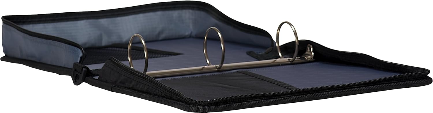 Case-it 2-Inch Ring Zipper Binder, Black, D-251-BLK : Portfolio Ring Binders : Office Products