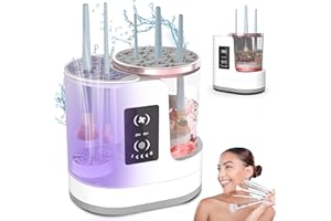 CATPICK Electric Makeup Brush Cleaner & Makeup Brush Dryer Holder Organizer Machine 3 in 1 Multi-Functional Efficient Automatic Cosmetic Cleaning for All Size Beauty Brushes Sponges with Solution and Bowl Set