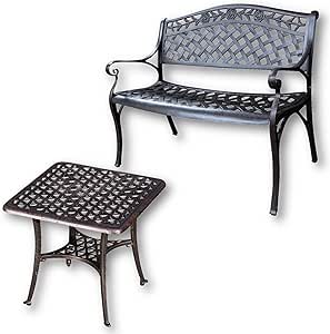 Lazy Susan - Mesa de Centro Cuadrada de jardín Sandra y Banco Rose