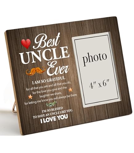 Cornice In Legno Con Incisione 'Love Between An Uncle And Nephew' - Per Foto 12,7x17,8 Cm, Regalo Per Zio, Compleanno, Natale - 3
